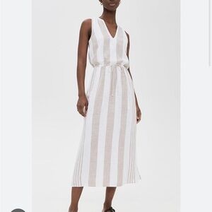 Splendid brand White and Tan Striped Maxi Dress